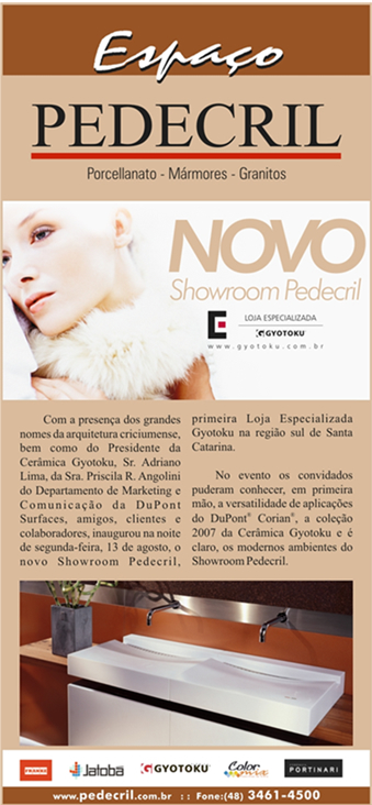 Espaço Pedecril - Novo Showroom Pedecril - Loja especializada Gyotoku
