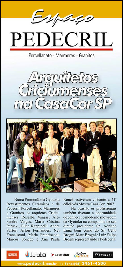 Espaço Pedecril - Arquitetos Criciumenses na CasaCor SP